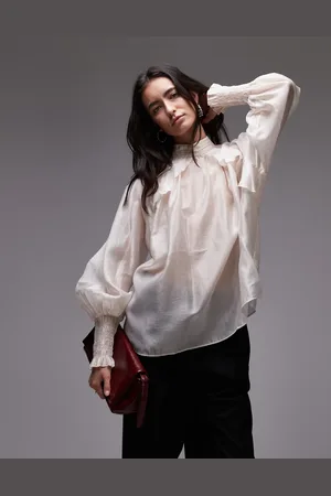 & OTHER STORIES Sheer volume blouse with frill detail in
