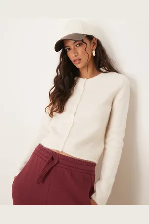 Gina Tricot Knitted cardigan in cream