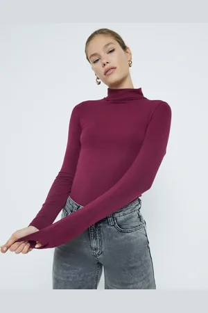 River Island Long sleeve roll neck top in dark