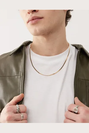 FADED FUTURE Flat herringbone chain necklace in
