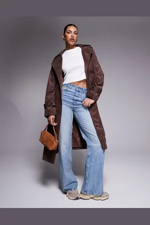 Liquor N Poker Detail suede trench jacket in washed tan