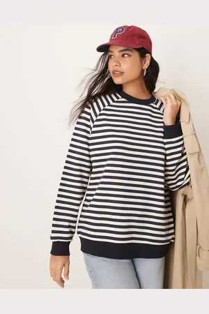 ASOS Oversized stripe long sleeve sweat with rib