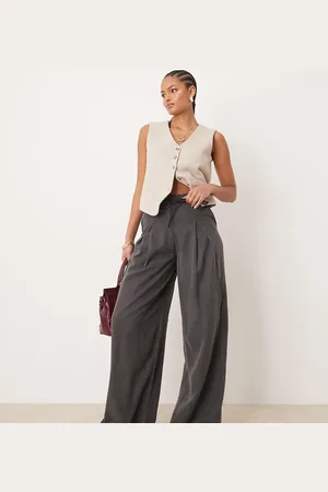 ASOS Tall pleated wide leg trouser with tie in
