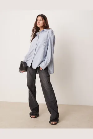 Ghospell Oversized shirt in contrast stripe