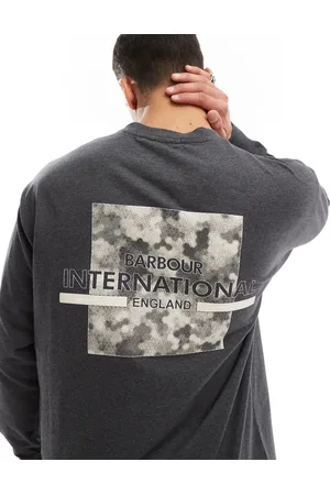 Barbour Marsh long sleeve back graffic t-shirt in dark
