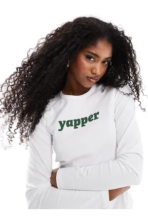 JJXX Gigi long sleeve t-shirt with yapper print in