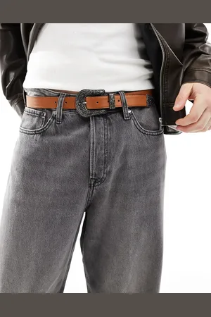 ASOS Floral western belt in tan
