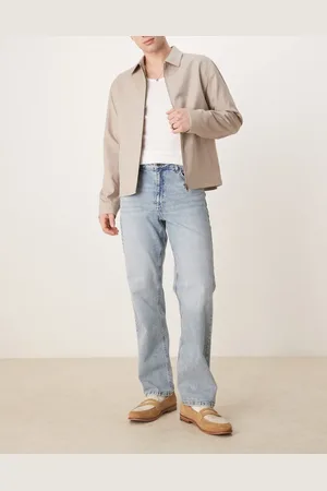 ASOS Straight stretch jeans with in mid wash