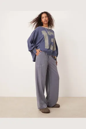 Free People Wide leg lounge trousers in washed grey