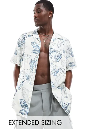 ASOS Relaxed revere shirt with vintage tropical floral print