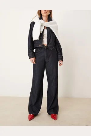 JDY High waist wide leg jeans co-ord in indigo rinse