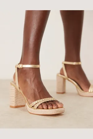 Glamorous Braided espdrille heeled sandals in
