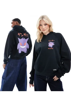 ASOS Unisex oversized boxy hoodie with Gengar Pokemon prints in