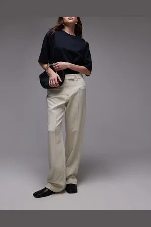 Topshop Pintuck slim leg trouser in buttermilk