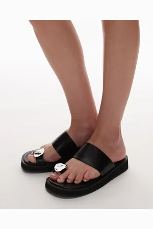 Topshop Jules molten toe piece sandals in