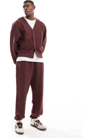 ASOS Co-ord oversized textured joggers in burgundy - BURGUNDY