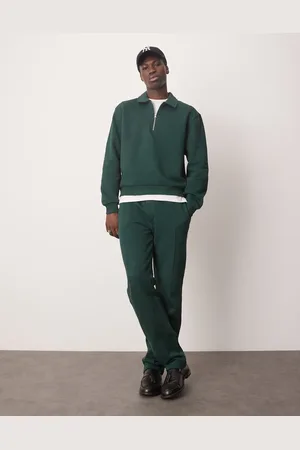 ASOS Co-ord straight leg jogger with pin tuck in - DGREEN