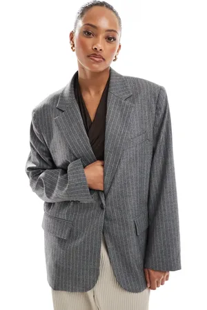 Bershka Ultra oversized blazer in stripe