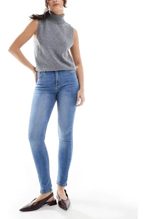 Bershka High waist skinny jean in light wash