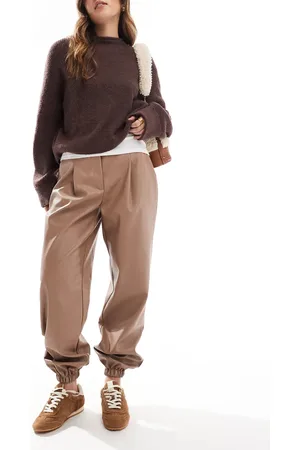 ASOS Faux leather jogger in mink