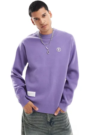 A Bathing Ape Aape By A Bathing Ape logo crew neck jumper in purple