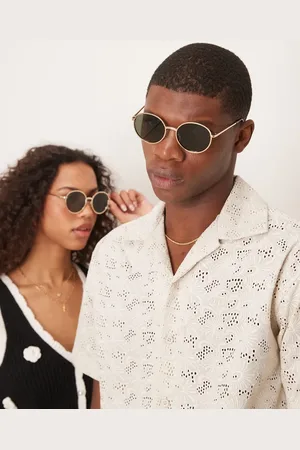 Jeepers Peepers Round metal sunglasses in with green lens