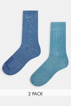 Nike Cushioned Everyday marl socks in blue