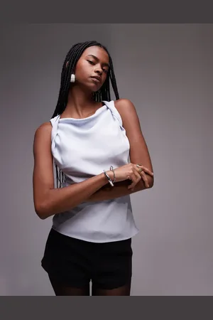 Topshop Twist strap sleeveless top in icey
