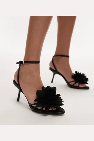 Topshop Isla flower applique high heeled sandals in