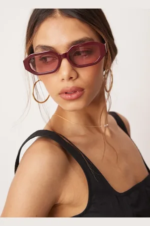 Jeepers Peepers Rectangle sunglasses in burgundy