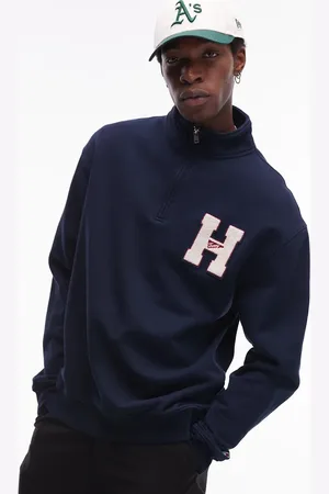 Tommy Hilfiger Varsity patch 1/4 zip sweatshirt in