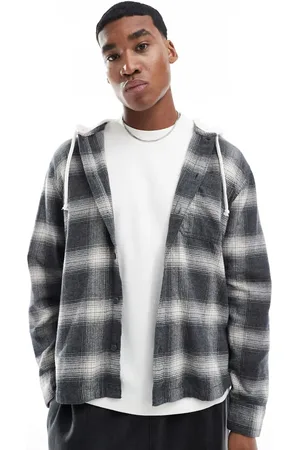 Hollister Long sleeve hooded flannel shirt in check print