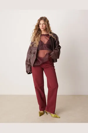 ASOS Low rise slim fit jean in pomegranate