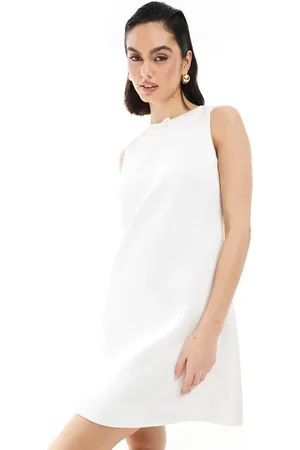 Six Stories Bridal bow front mini shift dress in ivory