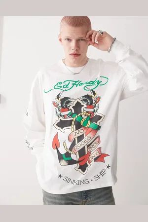 ED HARDY No roses grow long sleeve t-shirt in