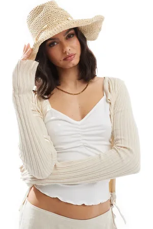 Hollister Crochet cowgirl hat in tan
