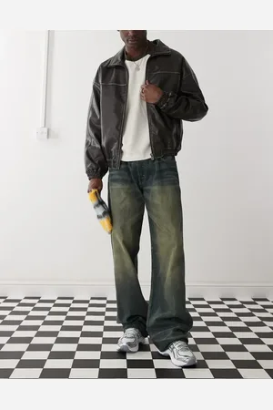 Weekday Sphere distressed low rise baggy jeans in dirt wash
