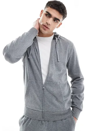 Emporio Armani Bodywear logo lounge zip hoodie in marl CO-ORD