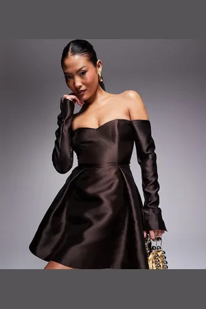 Forever New Structured mini dress in espresso