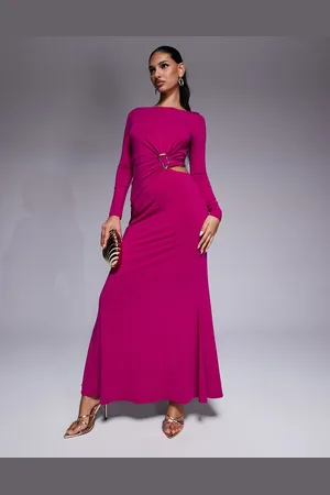 Forever New Cut out jersey maxi in magenta