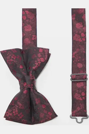 ASOS Floral bow tie in burgundy