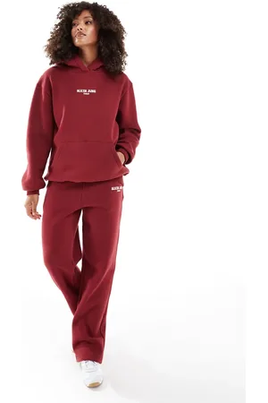 Sixth June Motif jogger co-ord in burgundy