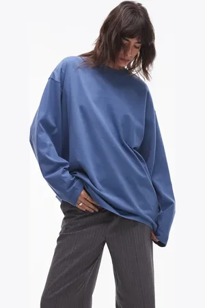 Topshop Premium seam detail long sleeve skater tee in