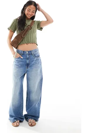Stradivarius D88 low rise baggy jean in dark wash