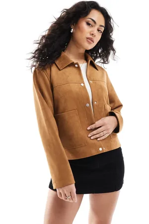 Stradivarius Track jacket in faux suede