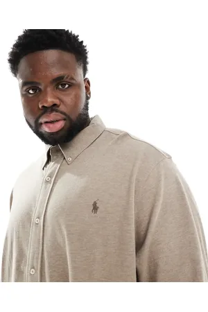 Ralph Lauren Big & Tall icon logo pique shirt in marl