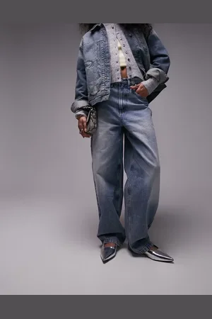 Topshop Baggy high rise jean in faded
