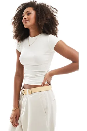 Bershka Short sleeve baby tee in vanilla