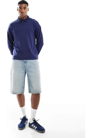 Pull&Bear Skater fit denim short in mid