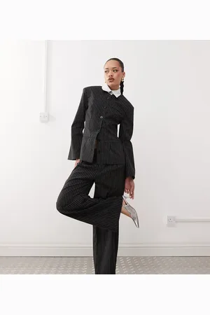 Labelrail X Jennifer McKing tailord pinstripe oversized trousers co-ord in